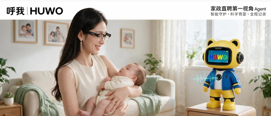 HUWO glasses · first-person childcare